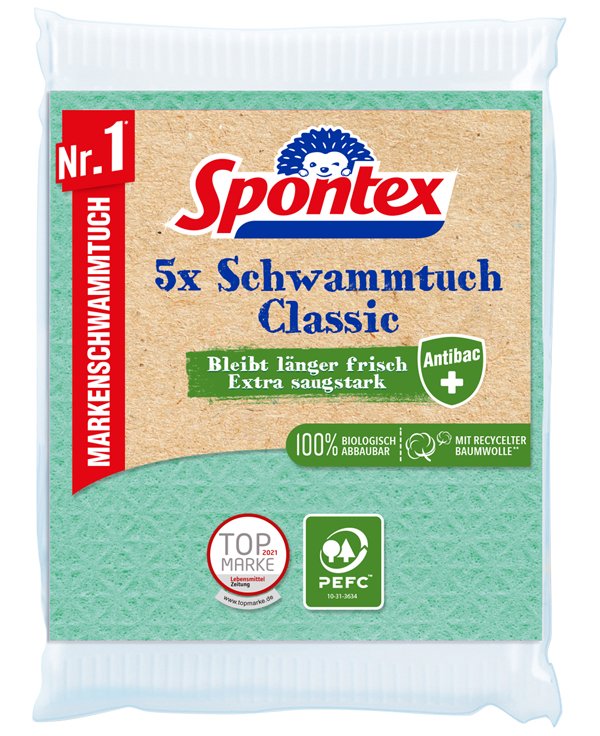 EAN 3384122002164 - Spontex 19200216 trapo para limpiar Multicolor 5 pieza(s) imagen 1