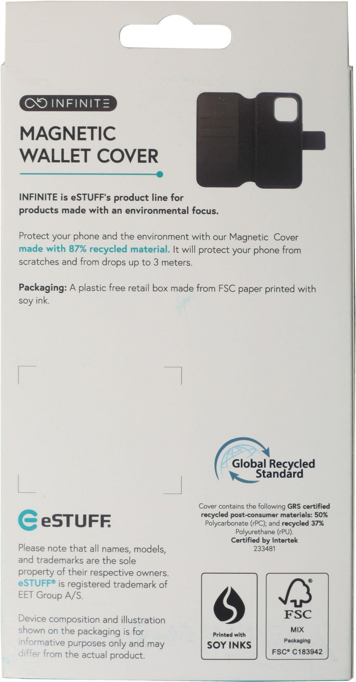 Infinite Milan Iphone 16 Plus Black Wallet Cover. Material: