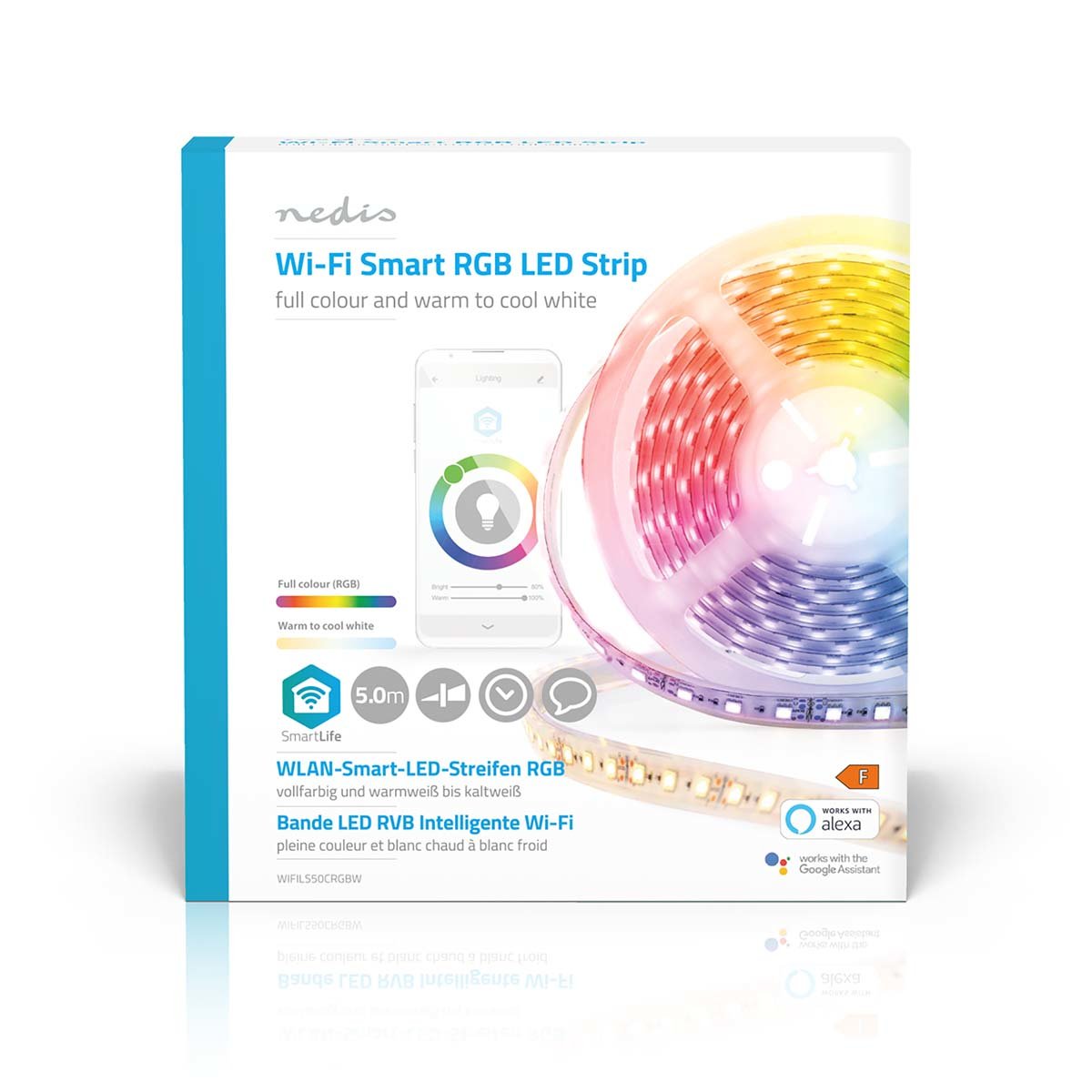 EAN 5412810303106 - Nedis WIFILS50CRGBW LED strip Azul, Blanco frío, Verde, Rojo, Blanco cálido 15 W F imagen 5