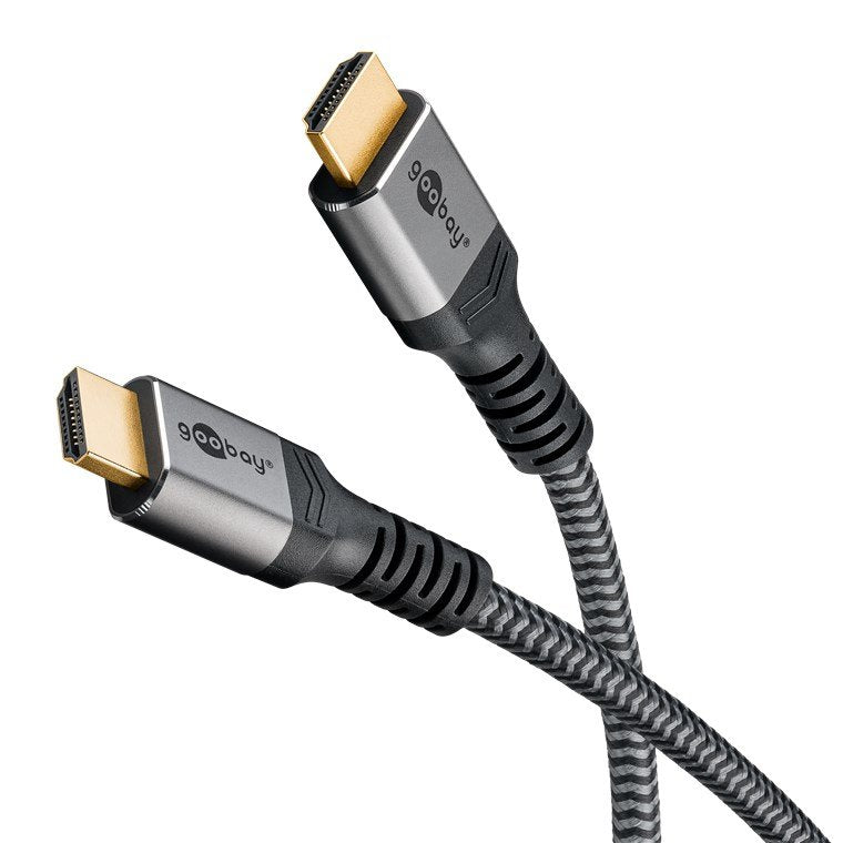 Cable Hdmi A-A  3,00 Metros Cable Premium Flexible Con Conectores Delgados De Metal, Protección Contra Dobleces Y Cable Textil D