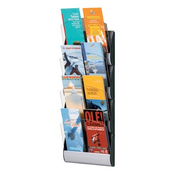 Paperflow Integral Wandprospekthalter A5 20-Vías Plateado, Transparente