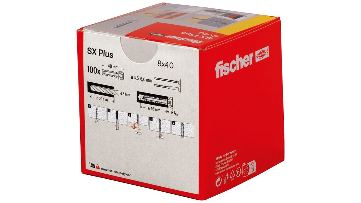 Tacos Fischer Plug Sx Plus 8x40 100 Pcs