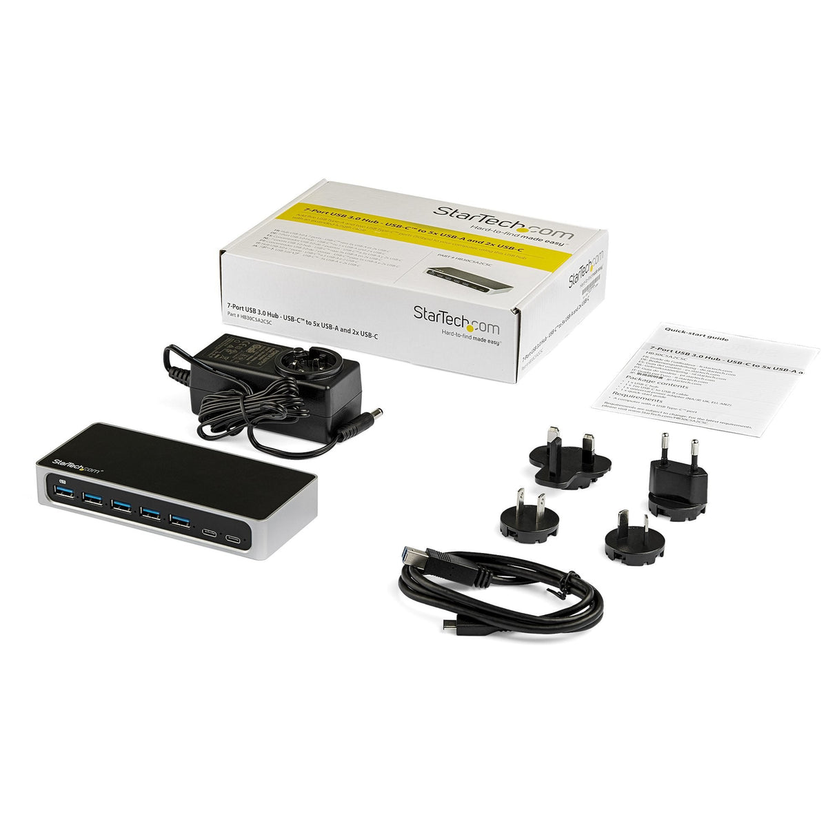 EAN 0065030868273 - StarTech.com HB30C5A2CSC hub de interfaz USB 3.2 Gen 1 (3.1 Gen 1) Type-B 5000 Mbit/s Negro, Plata imagen 5