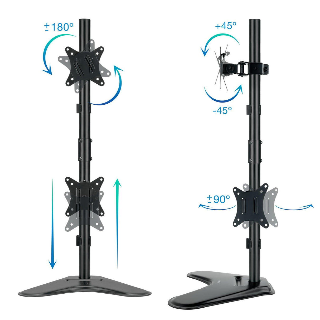 Tooq Soporte De Mesa Para 2 Monitores En Vertical De 17"-32" - Giratorio E Inclinable - Peso Max 9kg X Brazo - Vesa