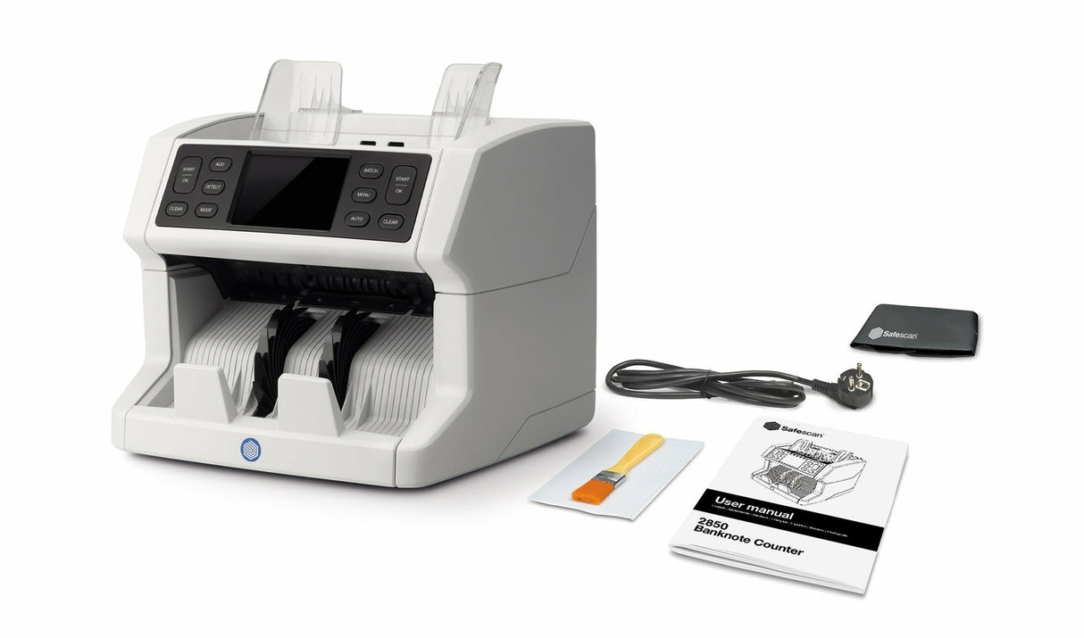 Safescan 2850 Contadora Automatica De Billetes - Deteccion Billetes Falsos En 3 Puntos - Pantalla Tactil Y Menu