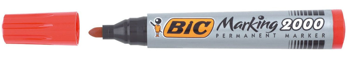 Bic Marcador Permanente Marking 2000 Punta Redonda Rojo Caja -12u-