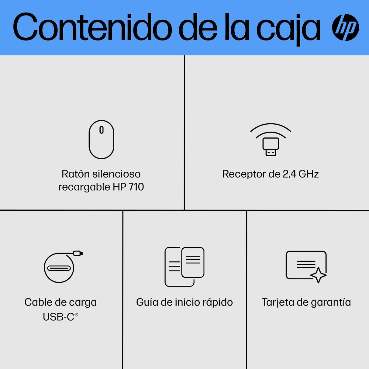 EAN 0196548822683 - HP 710 Rechargeable Silent Mouse ratón Oficina Ambidextro RF Wireless + Bluetooth 3000 DPI imagen 16