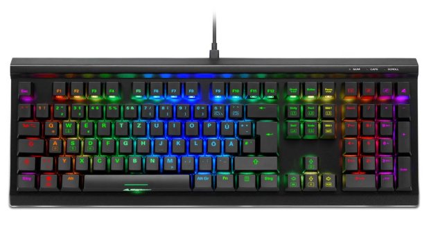 Sharkoon Skiller Sgk40, Teclado Para Juegos Negro, Diseño De, Huano Red 4044951040100