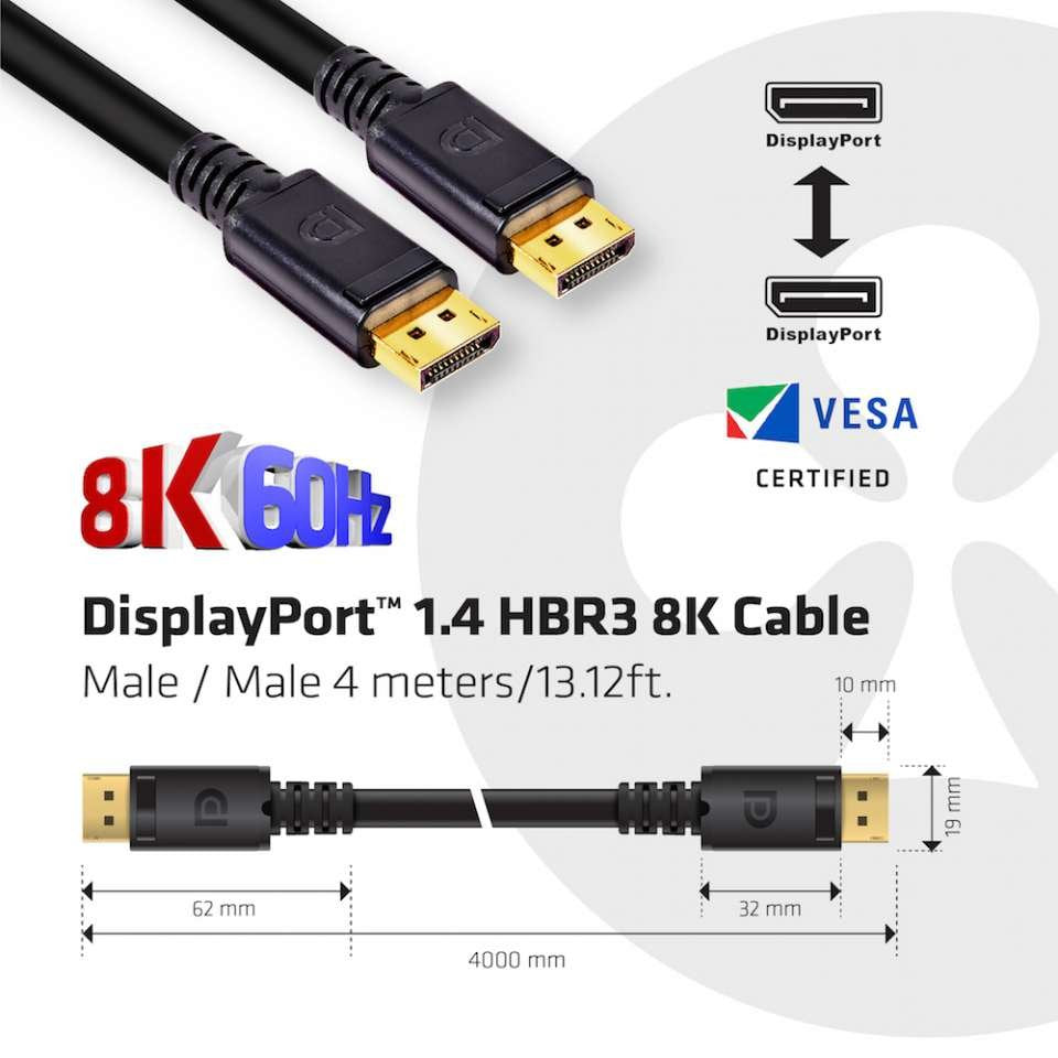 EAN 0841615101320 - CLUB3D CAC-1069B cable DisplayPort 4 m Negro imagen 3