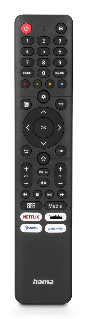 Hama Mando A Distancia Para Tv Hisense - Alcance 10m - 45 Botones - Acceso Directo A Plataformas De Streaming -