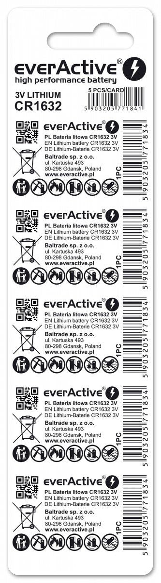 EAN 5903205771841 - Everactive CR16325BL pila doméstica Batería de un solo uso CR1632 Litio imagen 2