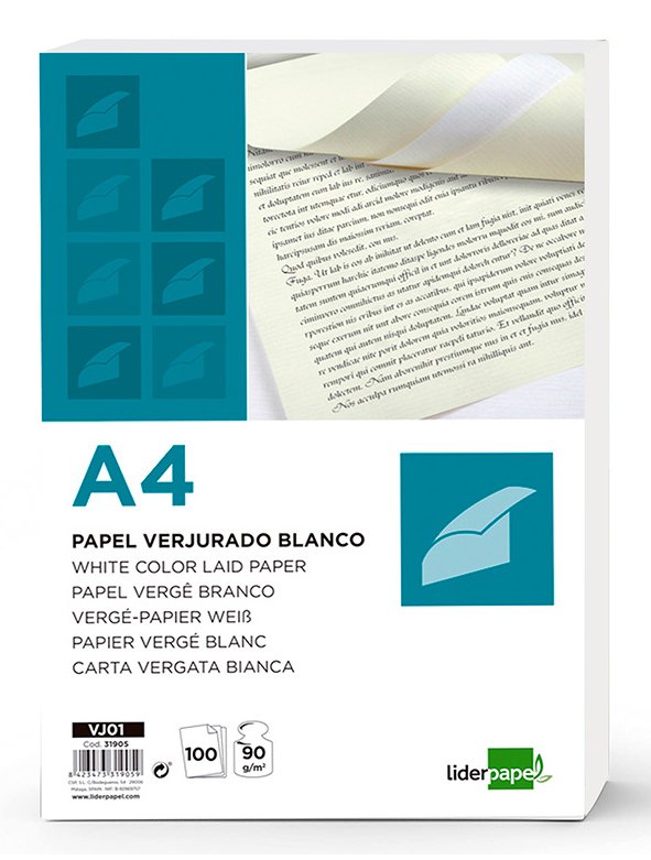 Papel Verjurado A4 90g/M2 Bla 10
