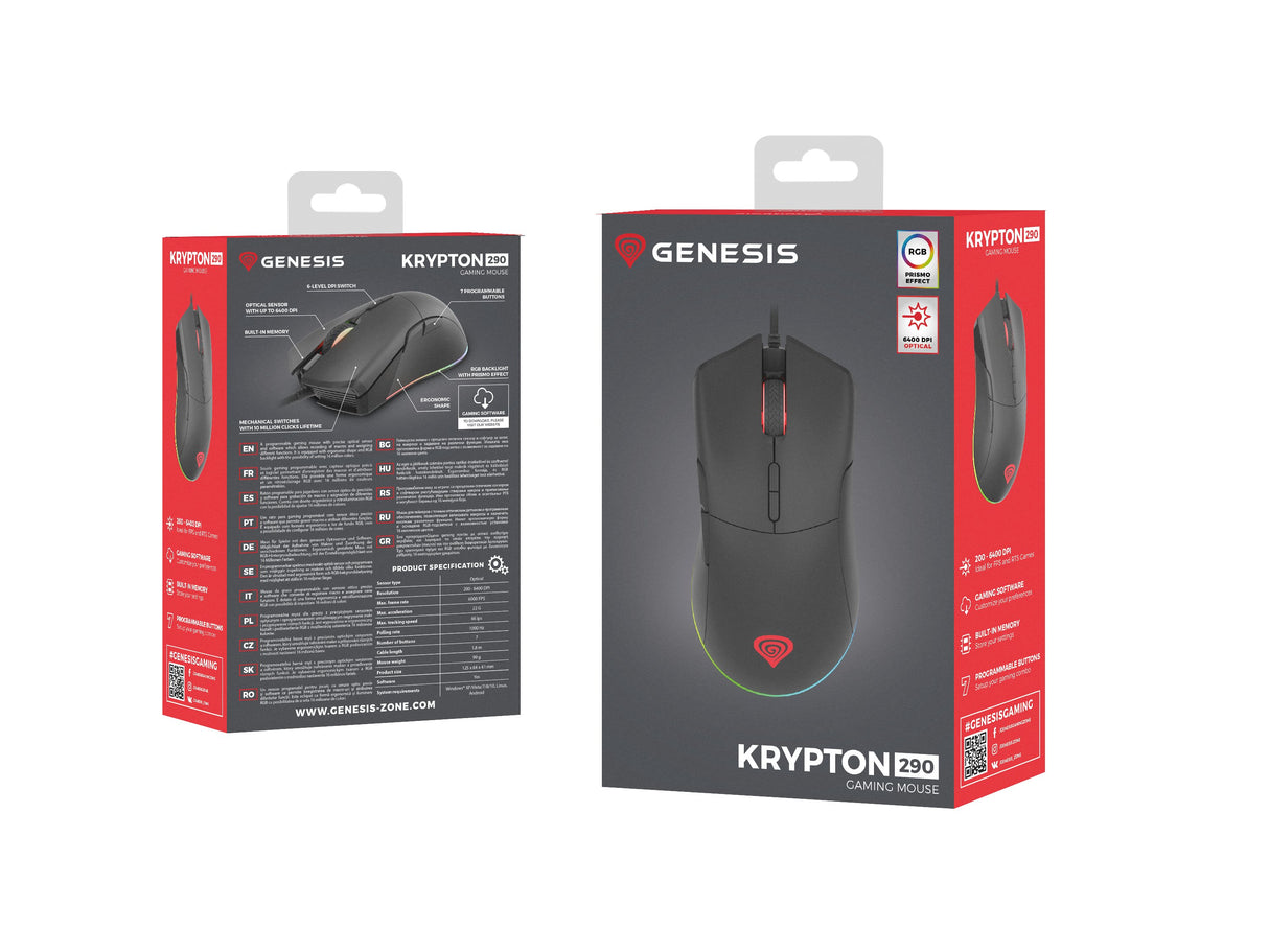 EAN 5901969431414 - GENESIS Krypton 290 ratón Juego mano derecha USB tipo A Óptico 6400 DPI imagen 14