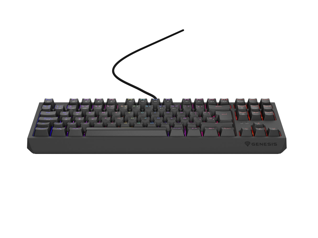 Teclado Gaming Español  Genesis Thor230 Tkl Rgb Mecanico Negro Switch Outemurojo Hot Swap