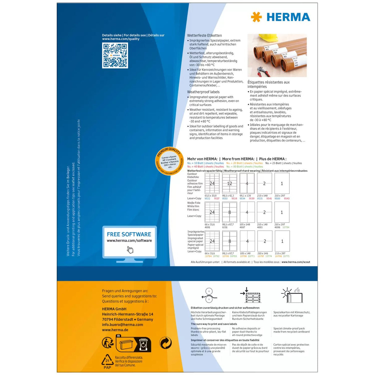 EAN 4008705107921 - HERMA 10792 etiqueta autoadhesiva Rectángulo Blanco 1920 pieza(s) imagen 2
