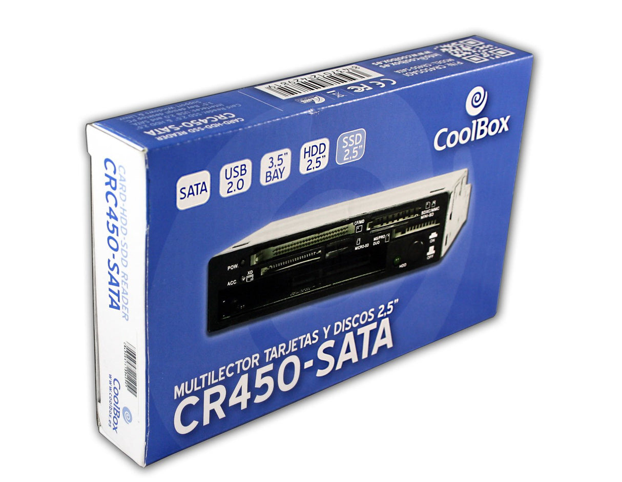 Lector De Tarjetas Interno Coolbox Cr-450 Sata+Ssd Frontal