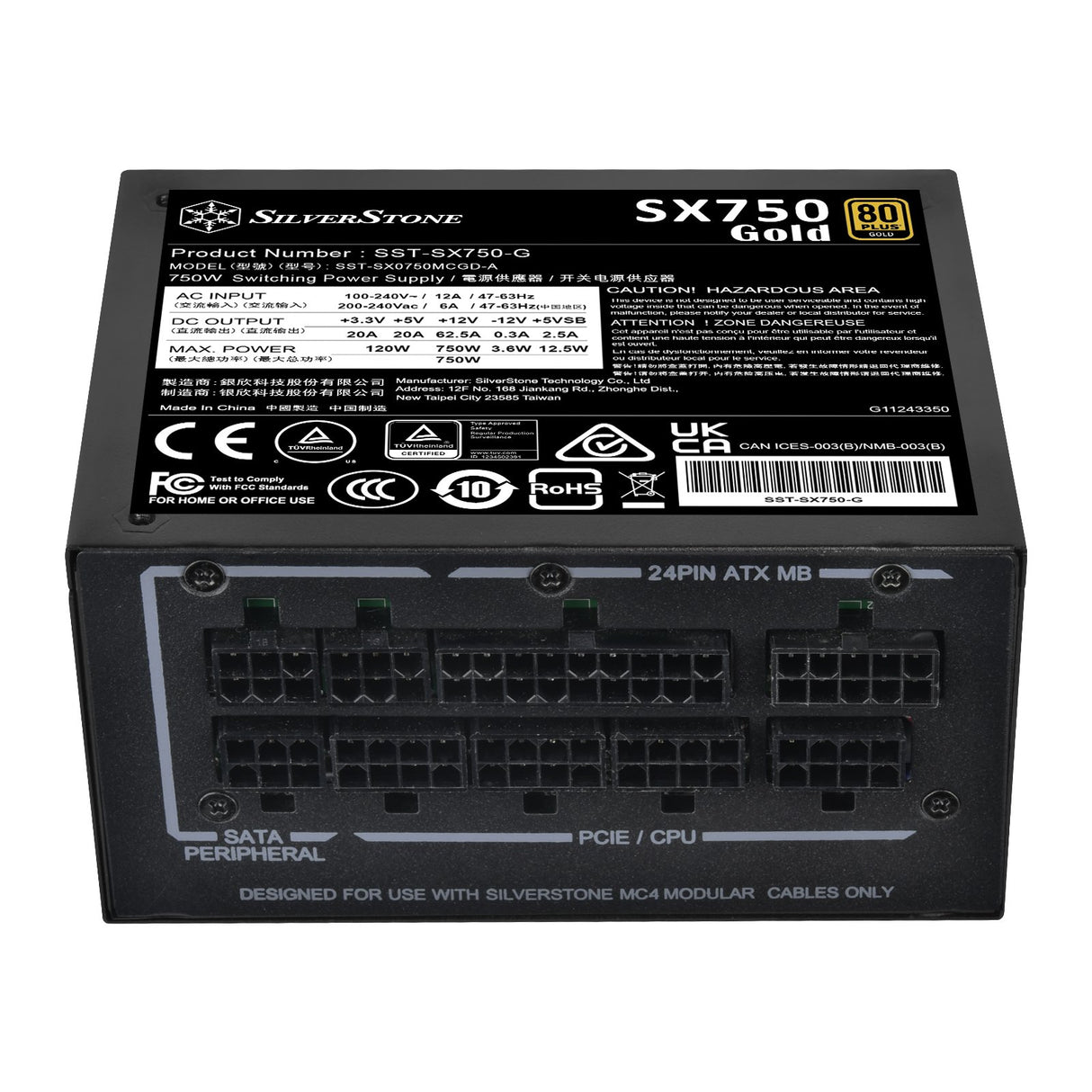 EAN 4710679813820 - Silverstone SX750 Gold unidad de fuente de alimentación 750 W 20+4 pin ATX SFX Negro imagen 5
