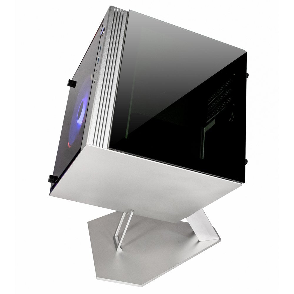 Caja Pc Azza Cube Mini 805 Cube Gaming , Plata / Aluminio, Vidrio Templado