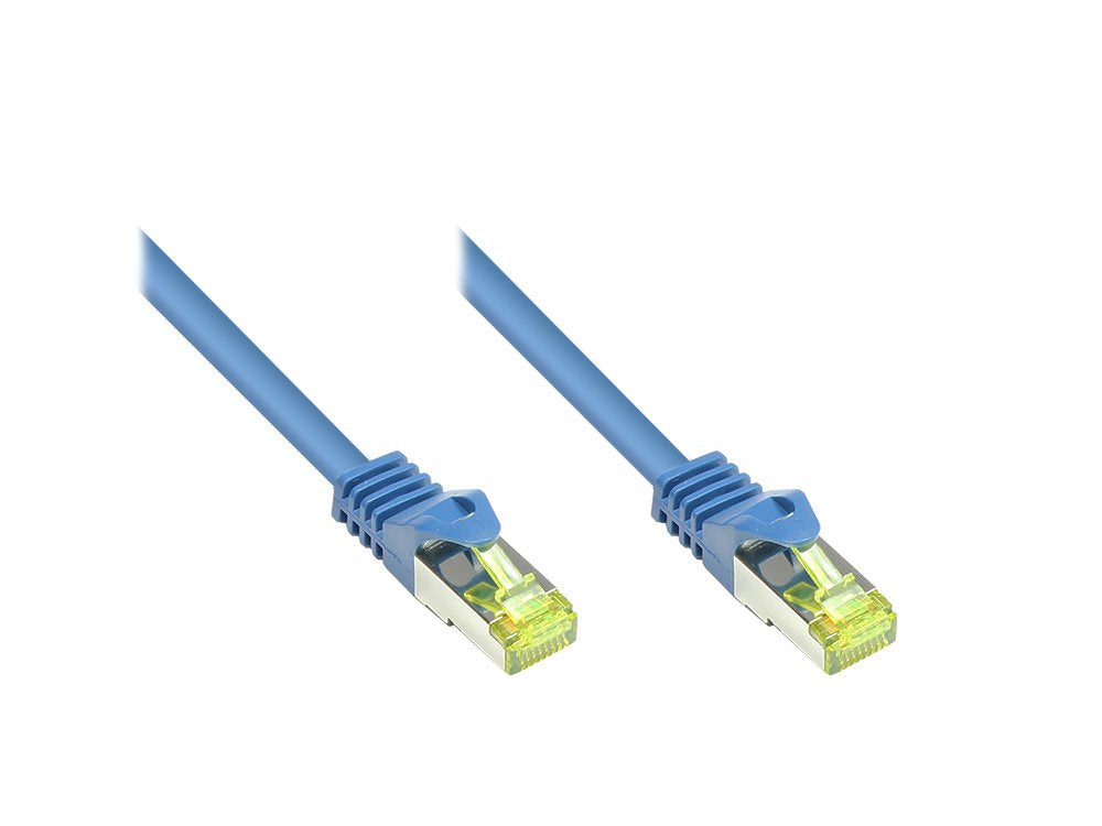 Goodconnections Rj45 Cable De Red Mit Cat. 7 Rohcable Und Rastnasenschutz (), S Ftp, Pimf, Halogenfrei, 500mhz, Ofc, Blau, 1m,