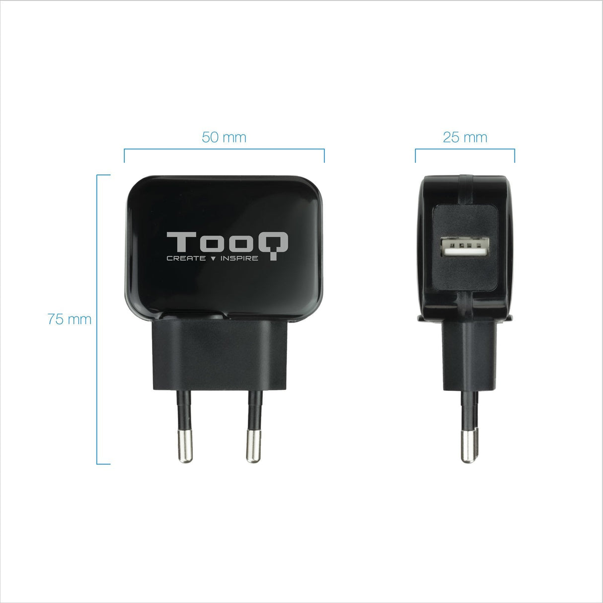 Tooq Cargador De Pared Usb 5v 2.4 A - 1 Puerto Usb - Negro