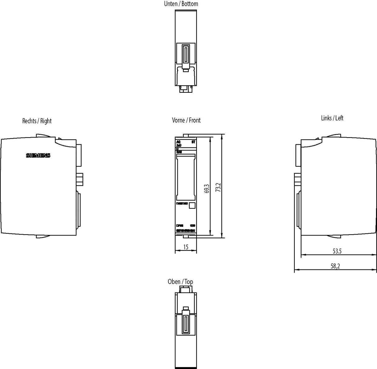 Siem 6es7135-6fb00-0ba1 Simatic Et 200sp Analoges Ausgangsmodul
