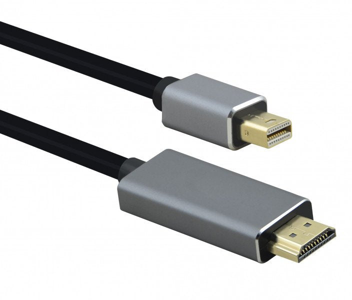Helos Cable, Mini Displayport -> Hdmi Premium 4k, 2,0m, Negro