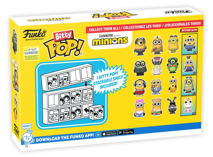Blister 4 Figuras Bitty Pop Minions Series 3