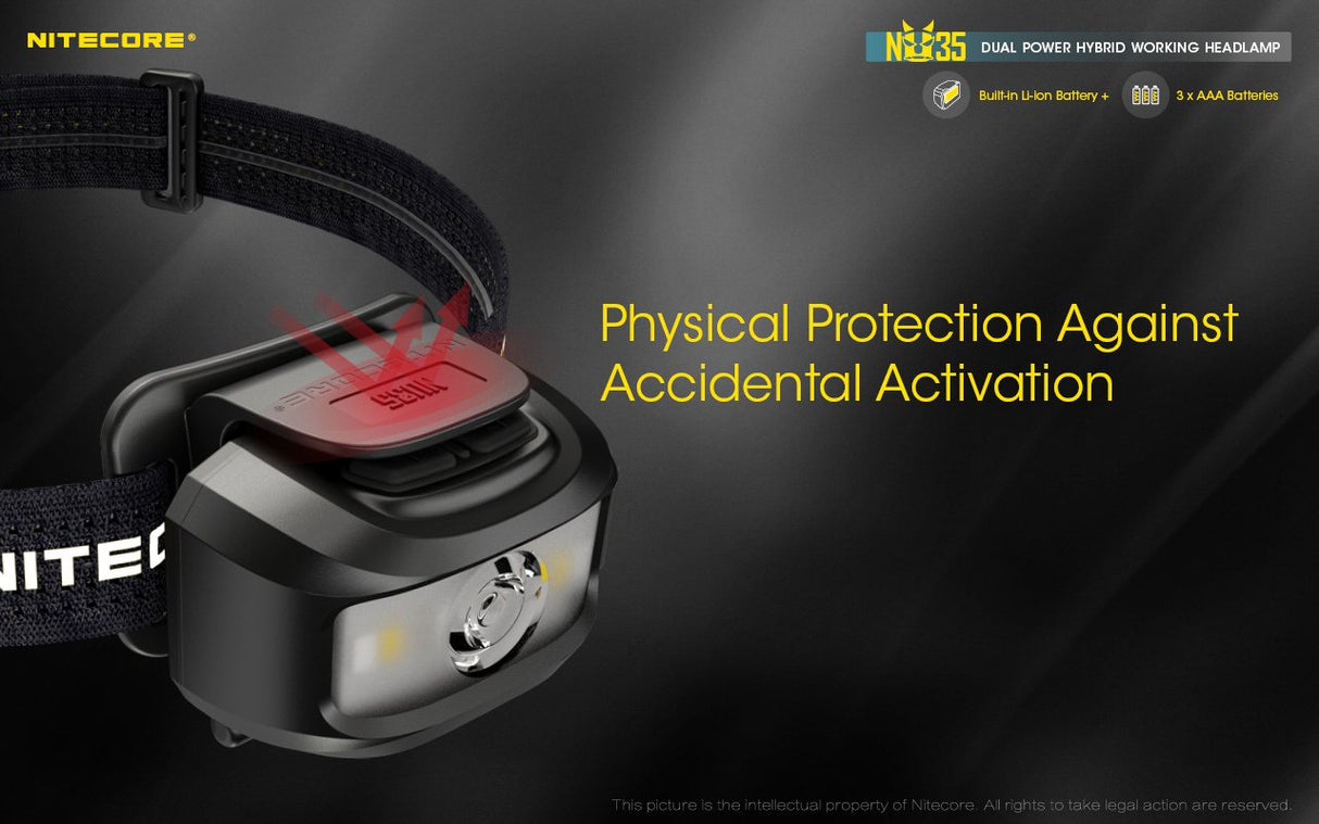 EAN 6952506406289 - Nitecore NU35 Dual Power Hybrid Working Headlamp Negro Linterna con cinta para cabeza LED imagen 16