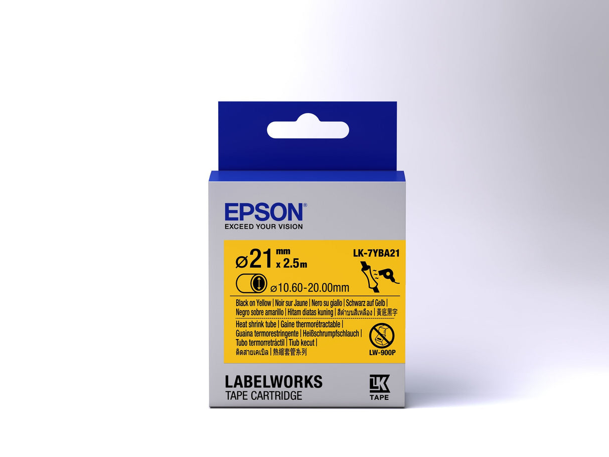 Epson Cinta Lk-7yba21 - Gaine Thermorétractable Hst Negro/Amarillo D21/2,5