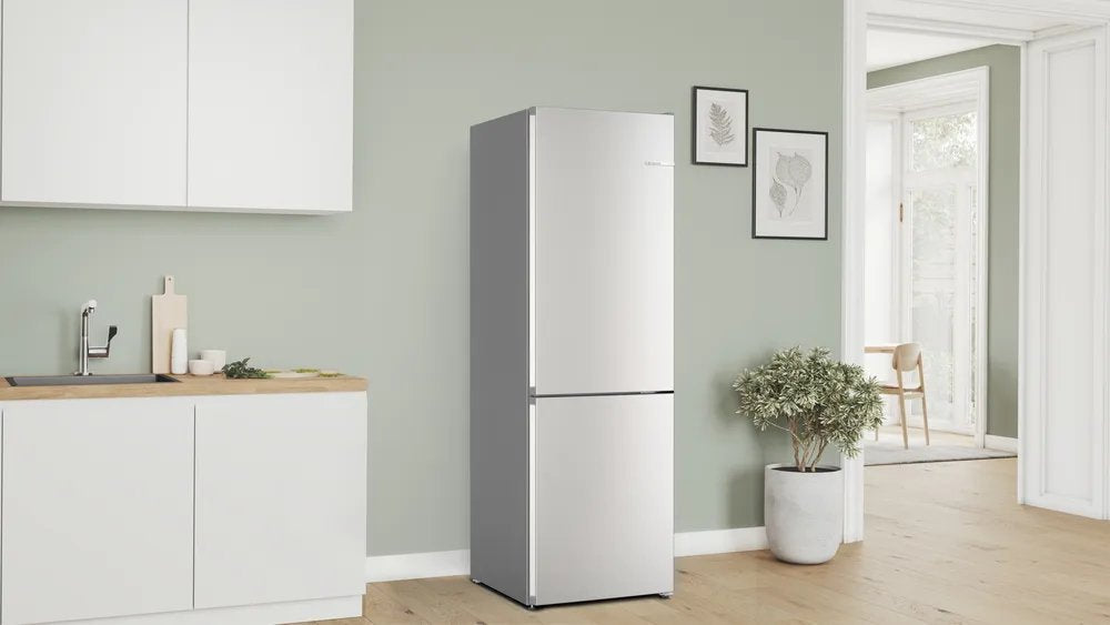 Bosch Home Kgn362laf Serie 4, Combinación De Frigorífico Y Congelador Plateado Kgn362laf