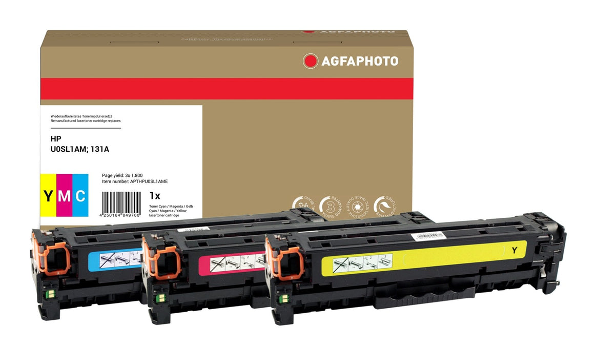 EAN 4250164849700 - AgfaPhoto APTHPU0SL1AME cartucho de tóner 3 pieza(s) Compatible Cian, Magenta, Amarillo imagen 1