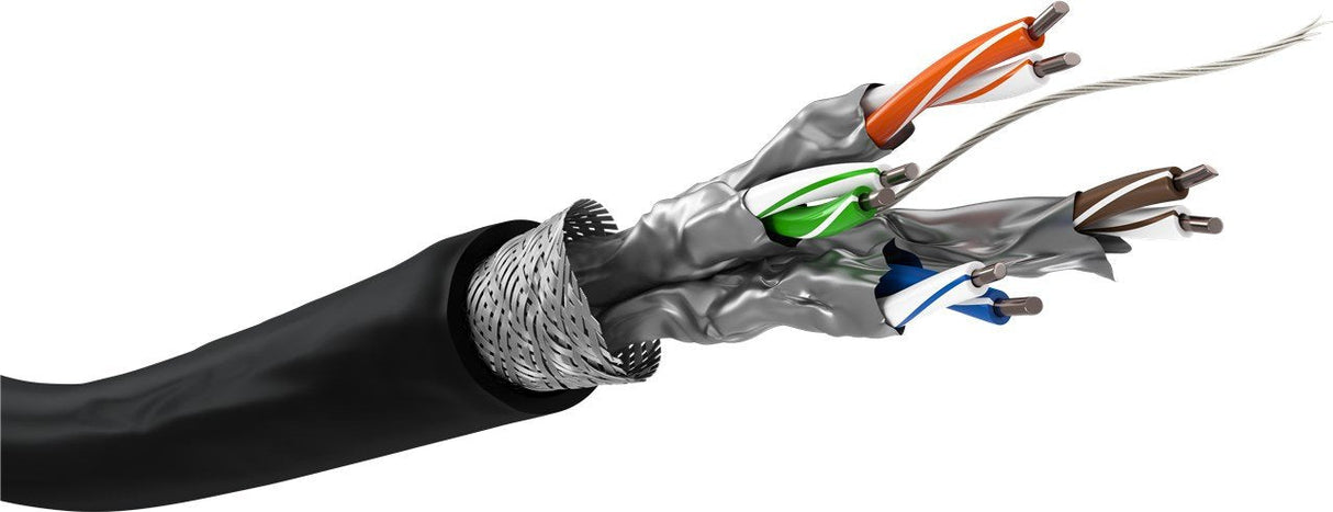 Goobay 57197 Cat 6 Outdoor Network Cable, S Ftp (Pimf), Black, 100 M