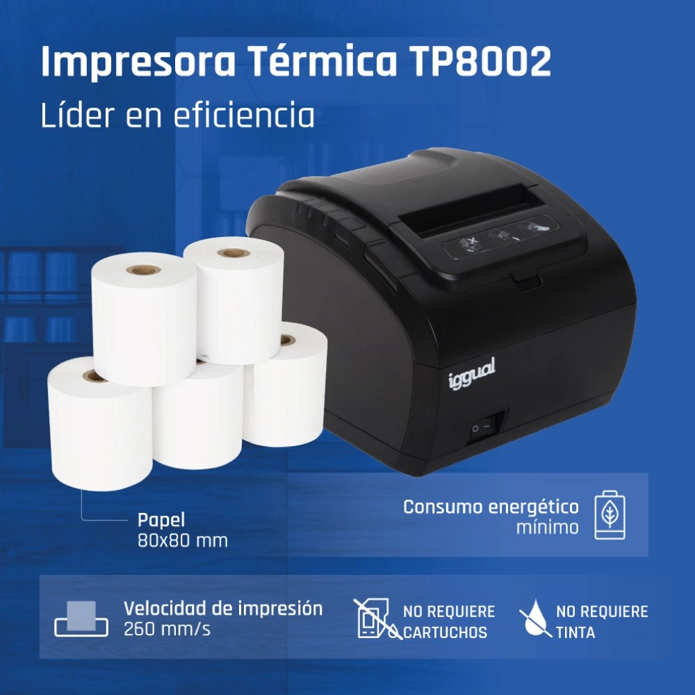 EAN 8435364316641 - iggual TP8002 203 x 203 DPI Alámbrico Térmica directa Impresora de recibos imagen 3