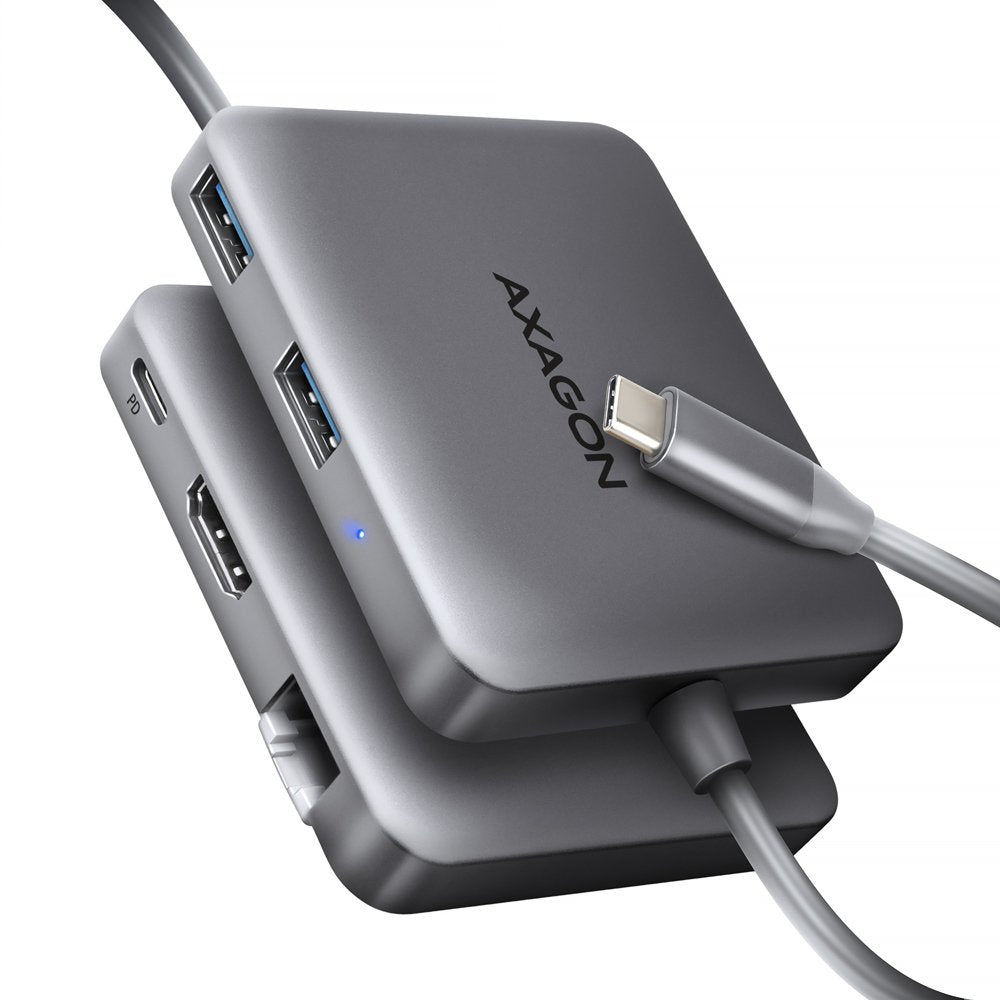 EAN 8595247907516 - Axagon N HMC-5HL USB 5Gbps hub 2x USB-A HDMI 4k/60Hz RJ-45 GLAN PD 100W kabel USB-C Alámbrico USB 3.2 Gen imagen 1