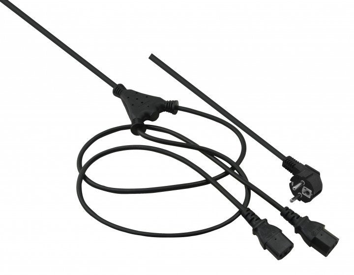 Helos Cable De Alimentación, En Y 2 X C13, Negro, 2,0 M