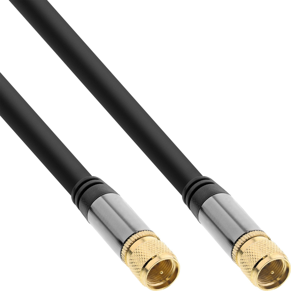 Cable Inline Premium Sat, 4x Blindados, 2x F-Plug, >110db, Negro, 3m