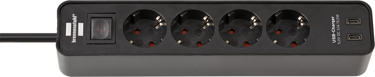 EAN 4007123691135 - Brennenstuhl 1153240106 base múltiple 1,5 m 4 salidas AC Interior Negro imagen 1