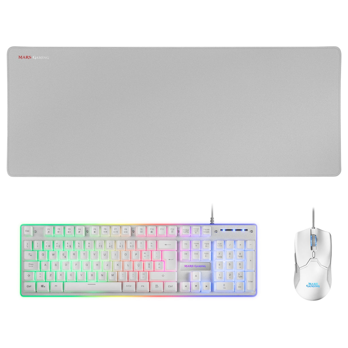 Mars Gaming Combo Mcpx Gaming 3in1 Rgb White Pt