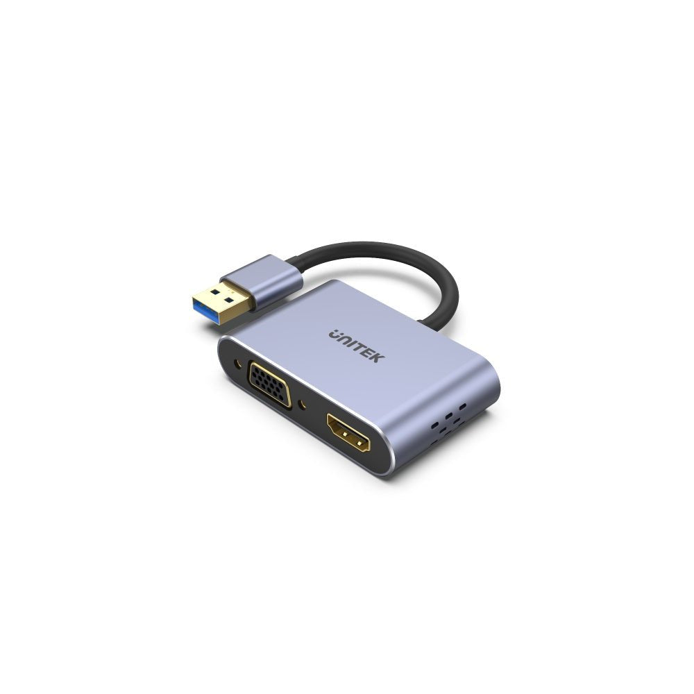 EAN 4894160047885 - UNITEK V1304A adaptador de cable de vídeo 0,15 m USB tipo A HDMI + VGA (D-Sub) Gris imagen 1