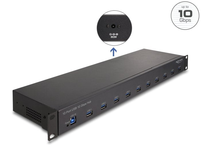 Delock 64240 Hub 19 De 10 X Usb 10 Gbps Tipo-A