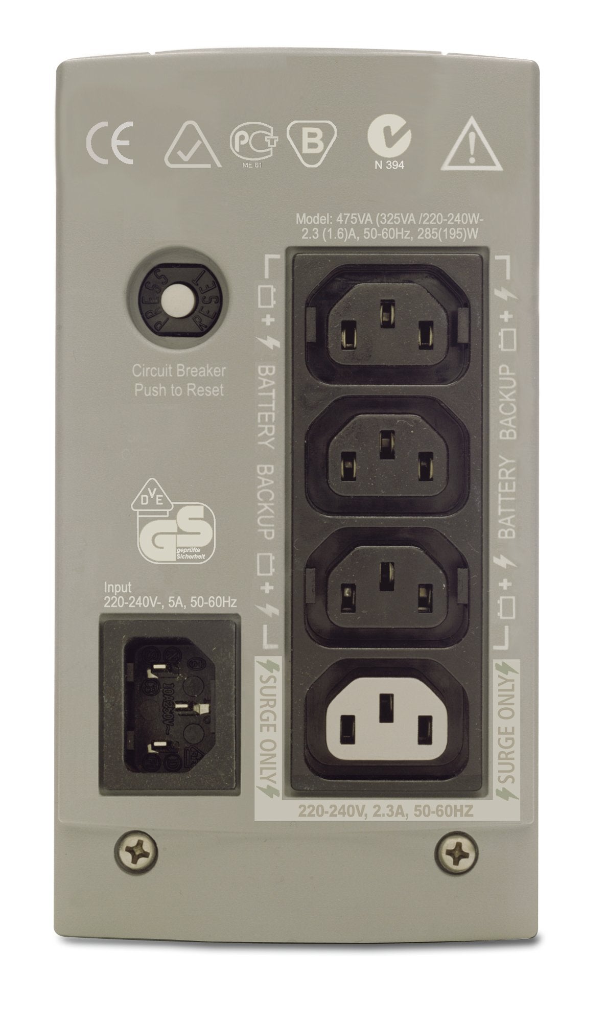 EAN 0731304120506 - APC Back-UPS CS 325 w/o SW sistema de alimentación ininterrumpida (UPS) 0,325 kVA 210 W imagen 2