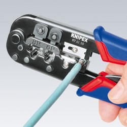 EAN 4003773044390 - Knipex 97 51 10 SB crimpadora Herramienta para prensar Negro, Azul, Rojo imagen 3