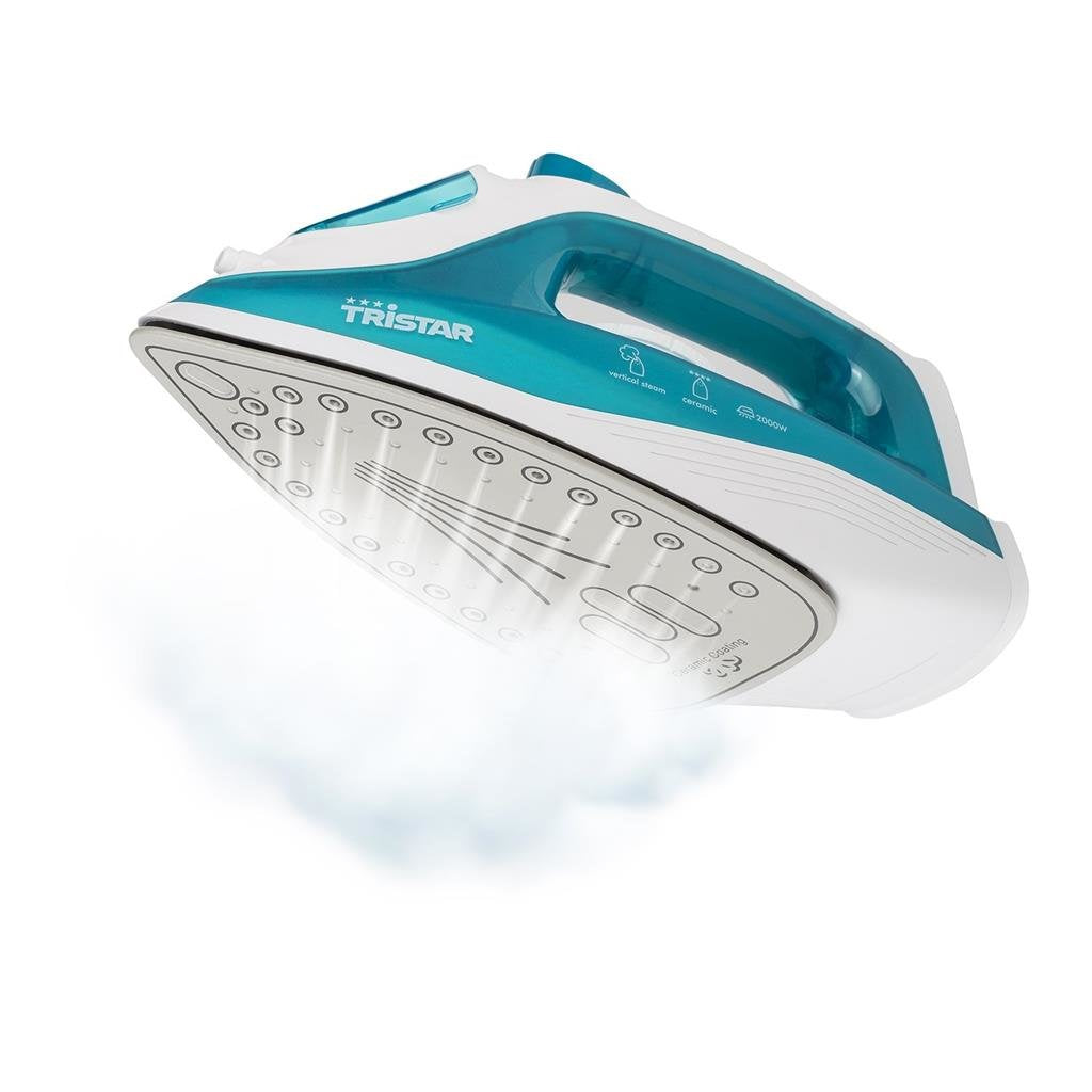 EAN 8713016066299 - Tristar ST-8300 plancha Plancha a vapor Suela de cerámica 2000 W Turquesa, Blanco imagen 1