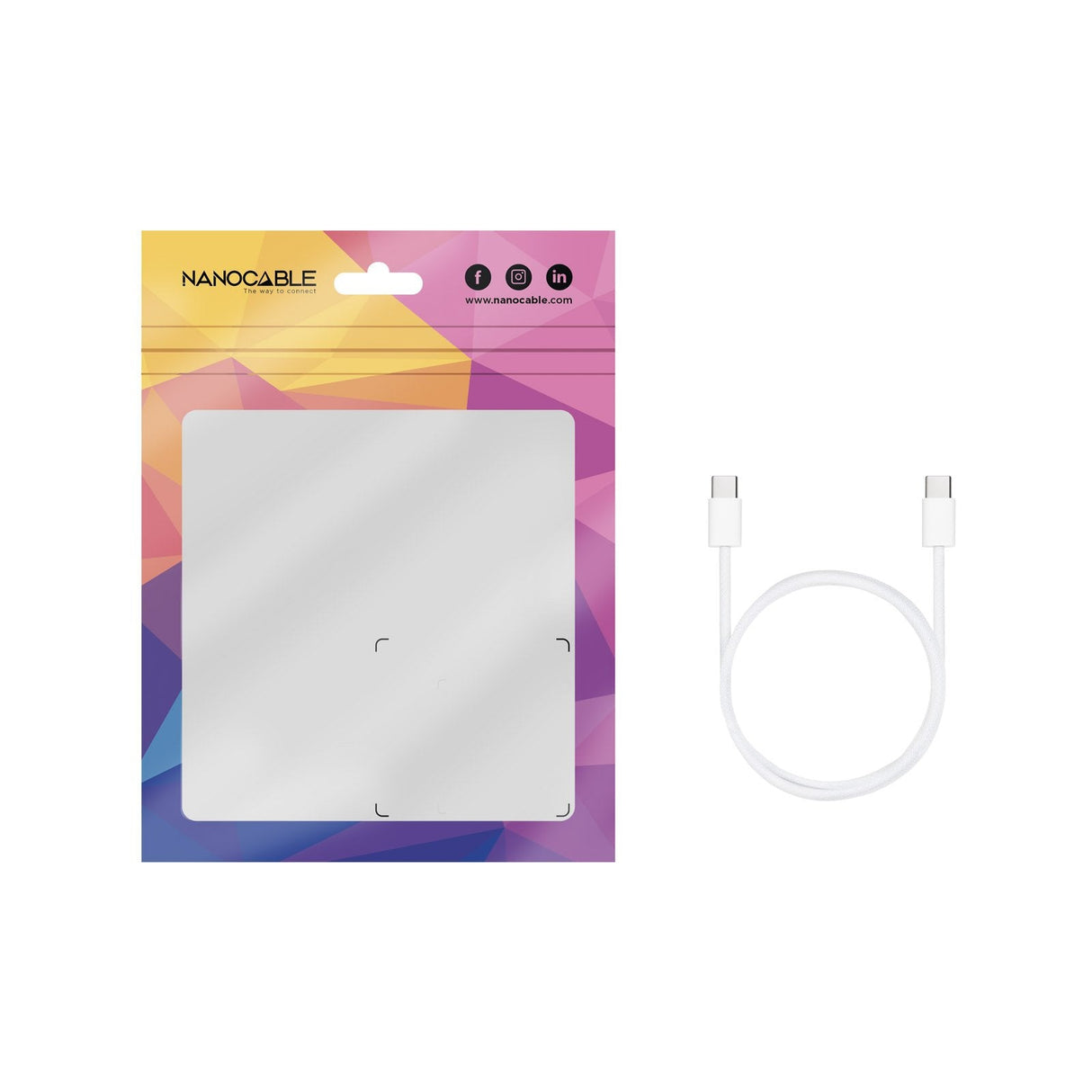 Nanocable Cable Usb-C 2.0 60w 3a - Usb-C/M-Usb-C/M - 2m - Blanco