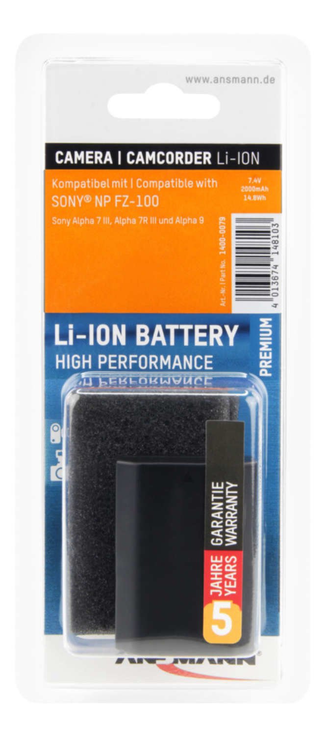 EAN 4013674148103 - Ansmann 1400-0079 batería para cámara/grabadora Polímero de litio 2000 mAh imagen 4