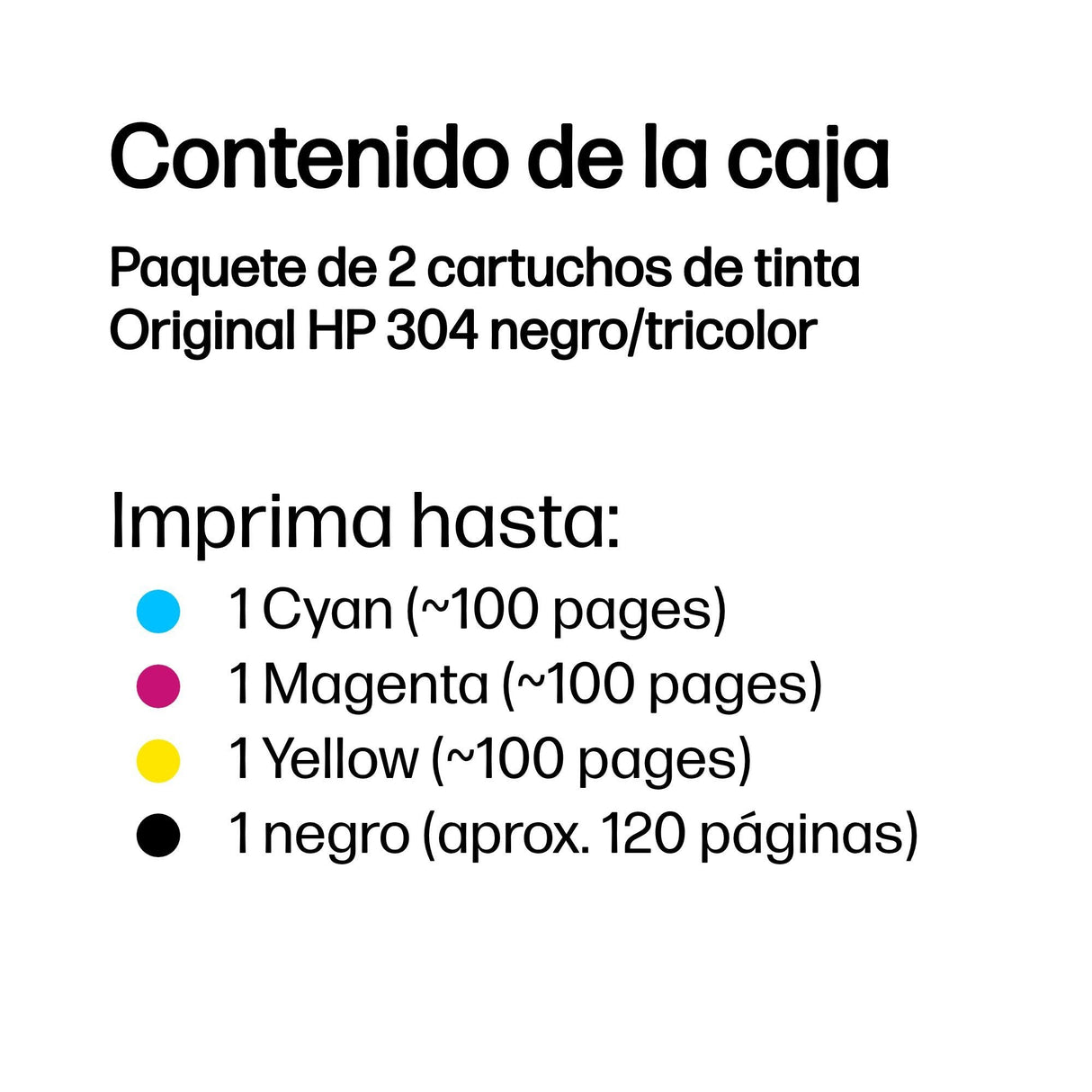 Hp Tinta Negro + Tricolor (C/M/Y) Deskjet 3720 Combo - Nº304 (Pack 4 Colores)