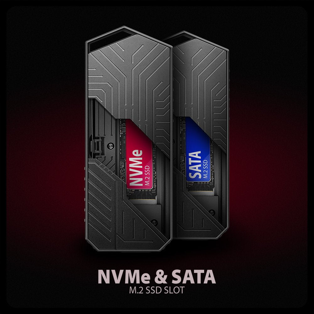 EAN 8595247908544 - Axagon EEM2-GAM, USB-C 10Gbps - NVMe & SATA SSD GAME M.2 box, bezšroubkový Caja externa para unidad de es imagen 10