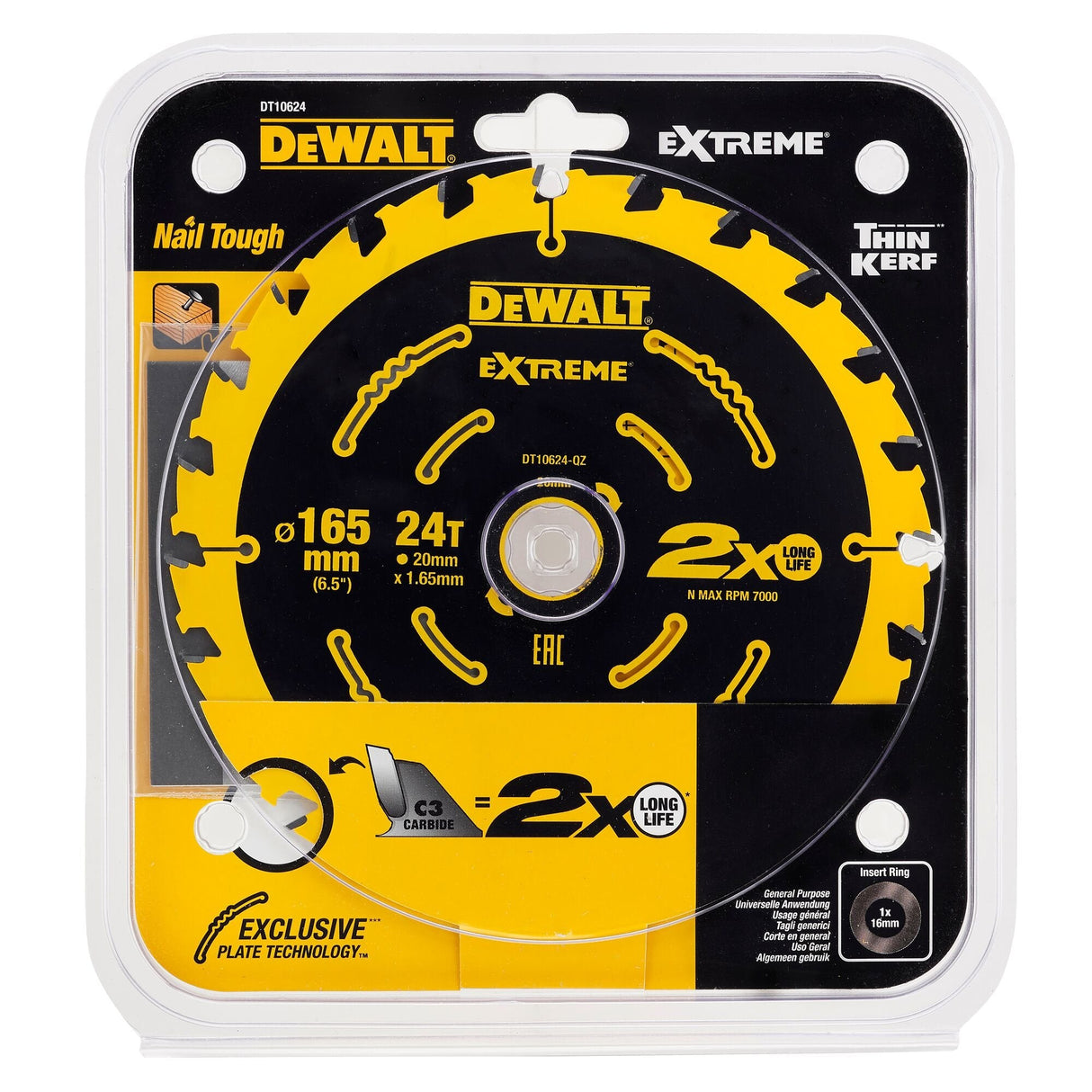 Dewalt Dt10624-Qz Elite Csb 165 X 20mm 24t