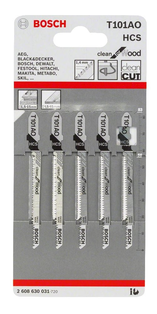 Bosch Hoja De Sierra De Calar T 101 Ao Clean Para Madera, 83 Mm 2608630031