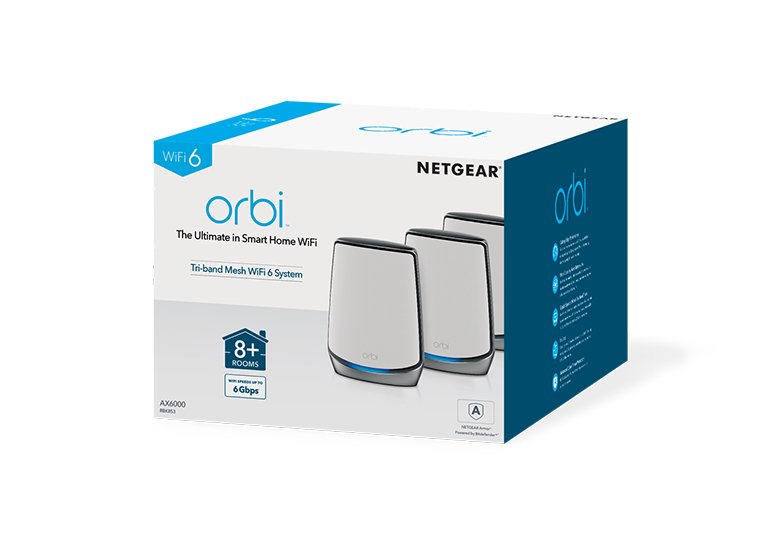 Netgear Orbi Ax6000 Router Inalámbrico Tribanda (2,4 Ghz/5 Ghz/5 Ghz) Gigabit Ethernet Blanco